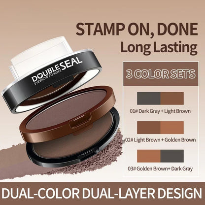🔥 LAST DAY: BUY 1 GET 1 FREE 🌸 2-Color Waterproof Brow Stamp Kit for Quick, Natural-Looking Brows