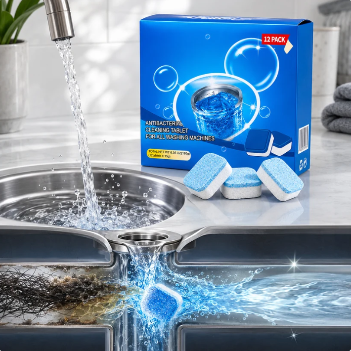 Drain Cleaning Tablets 12Pack For Sinks, Showers &Washing Machines